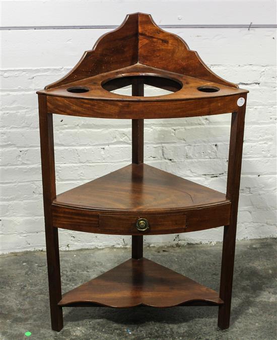 Appraisal: Sale Lot An English Mahogany Corner Wash Stand th th