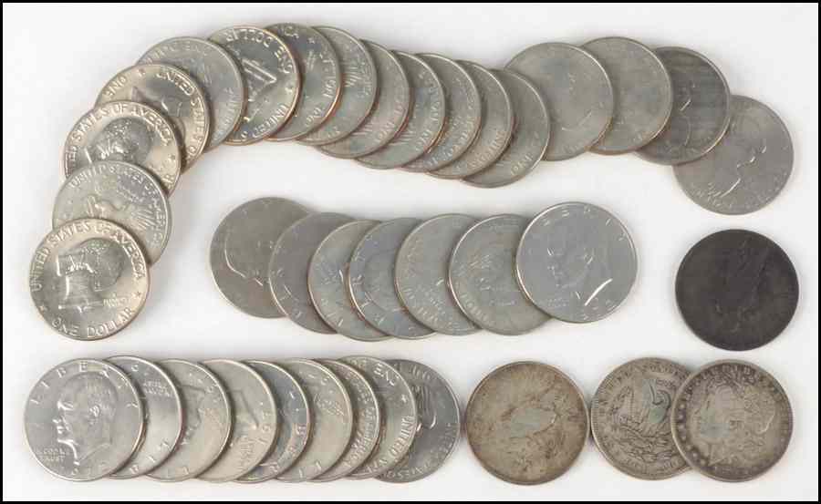 Appraisal: ONE DOLLAR COINS Including an and Morgan Dollar Condition No