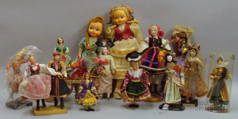 Appraisal: Group of Fourteen Costume Dolls th century representing a variety