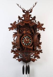 Appraisal: GERMAN BLACK FOREST CARVED WALNUT COO COO CLOCK GERMAN BLACK