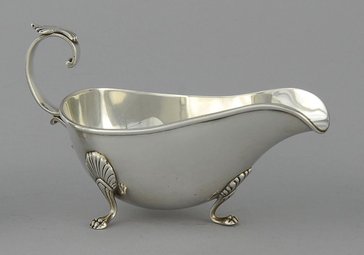 Appraisal: GORHAM STERLING SILVER SAUCEBOAT th CenturySupported on three paw feet