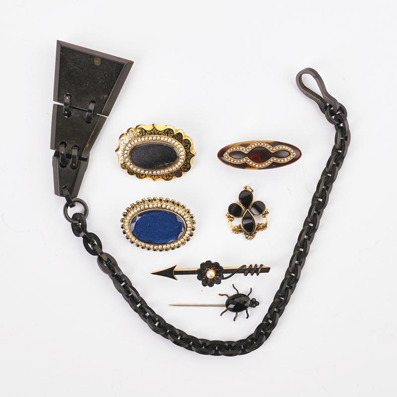 Appraisal: COLLECTION OF VICTORIAN MOURNING JEWELRY Condition Report