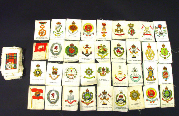 Appraisal: Collection of BDV silk military cigarette cards