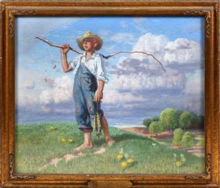 Appraisal: EVARTS USA OIL ON CANVAS H W YOUNG FARM BOY