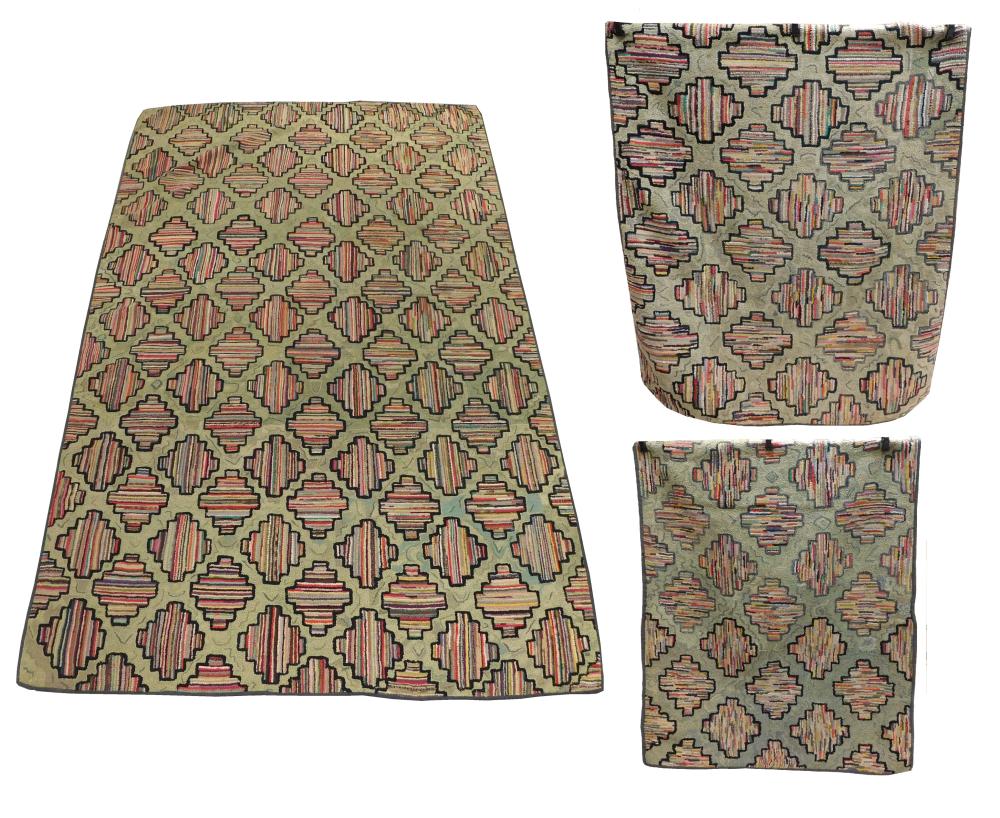 Appraisal: RUGS Three American semi antique hooked rugs ' x '