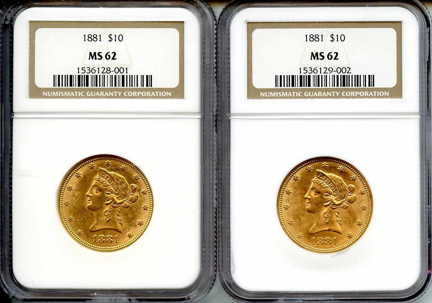 Appraisal: MS NGC Both are fully lustrous but show typical marks