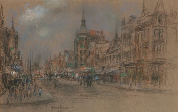 Appraisal: Glenn Cooper Henshaw American - Ogden Ave Chicago pastel x