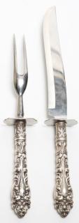 Appraisal: Whiting Co Silver Meat Serving Set With stainless blade and