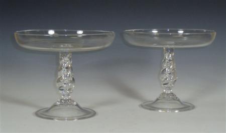 Appraisal: A pair of Victorian glass comports each with circular top