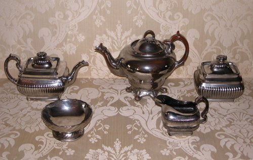 Appraisal: Title Assorted Silver Resist Ware including Teapots ovoid and rectangular