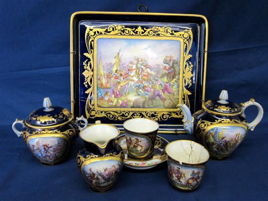 Appraisal: th century Sevres coffee service comprising tray coffee pot and