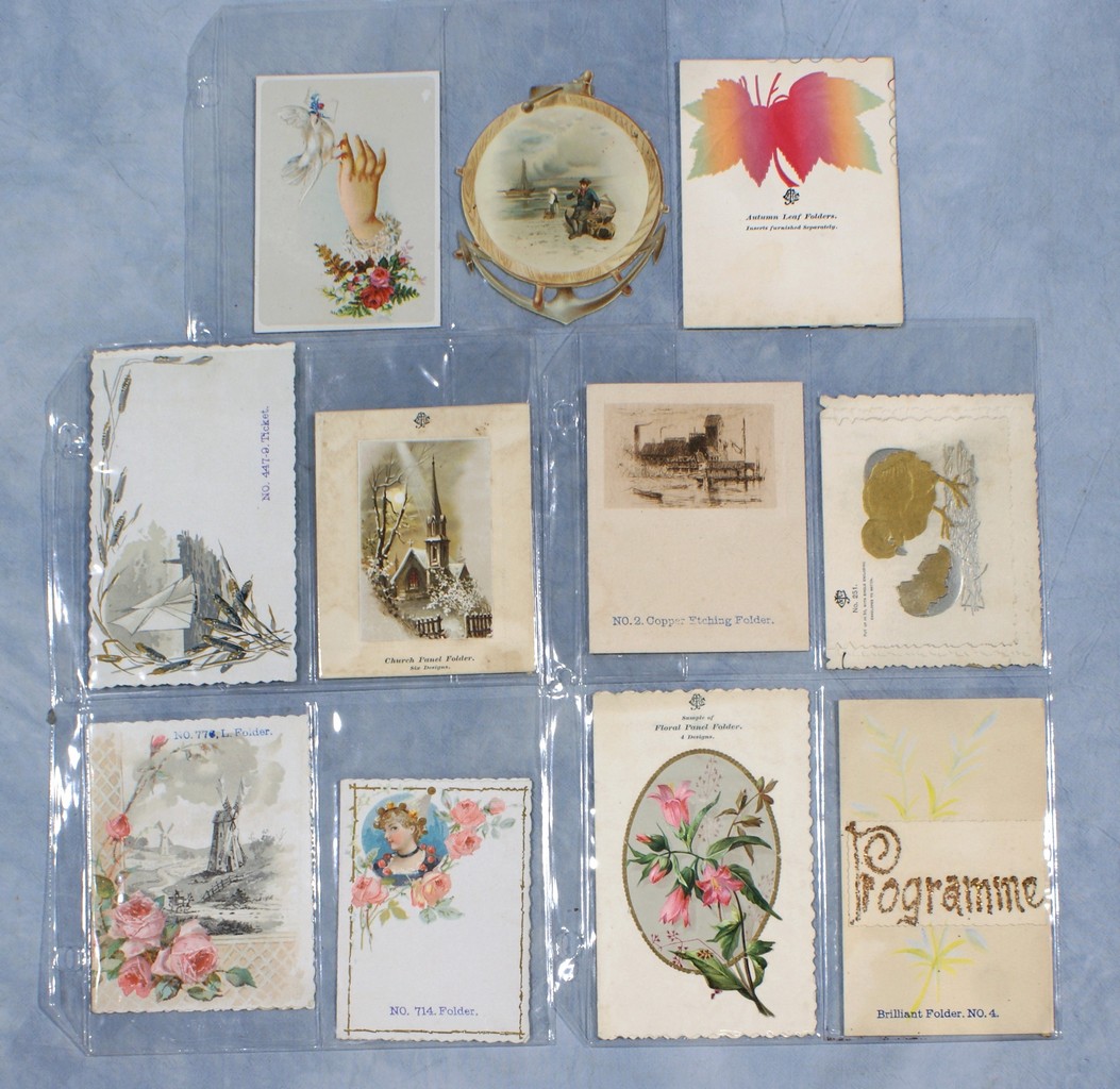 Appraisal: Miscellaneous Images trade cards to include Figural Floral samples etc