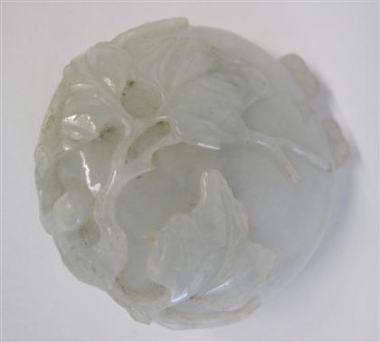 Appraisal: Chinese light celadon jade carving th century