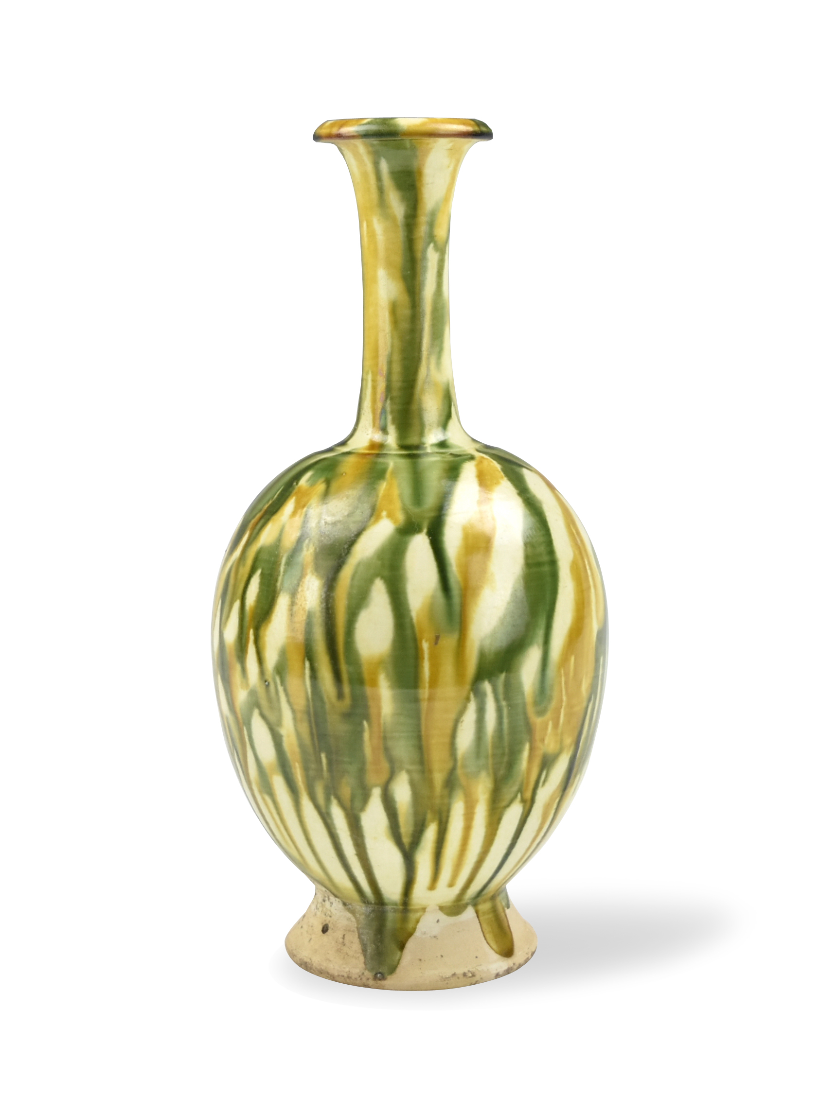 Appraisal: Chinese Tang Dynasty the elegant ovoid body rising from a