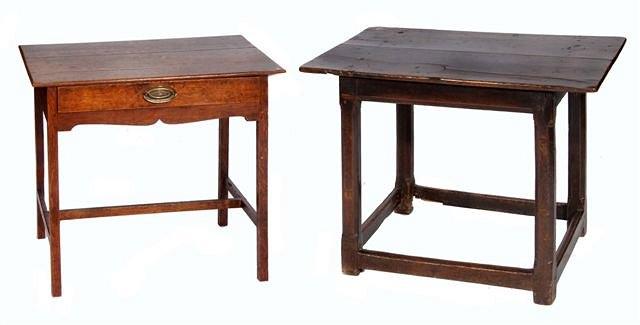 Appraisal: AN TH CENTURY OAK SIDE TABLE with three plank top