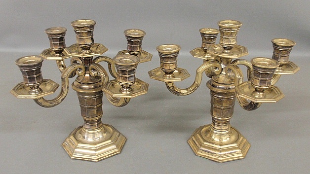 Appraisal: - Pair of French silverplate candelabra marked Gallia Made in