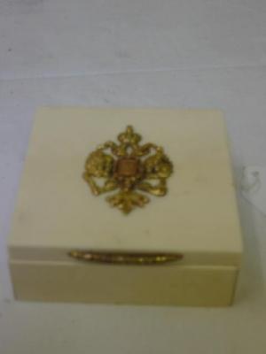 Appraisal: A RUSSIAN IVORY TRINKET BOX of square form the hinged