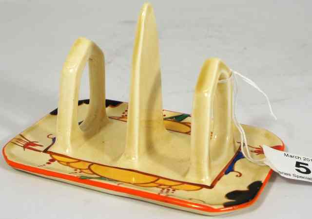 Appraisal: Clarice Cliff Newport Pottery Bizarre Toast Rack in the Summer