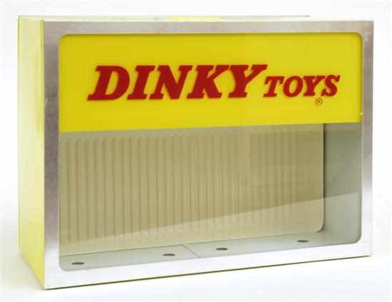 Appraisal: DINKY ILLUMINATED SHOP DISPLAY UNIT yellow aluminium box frame clear