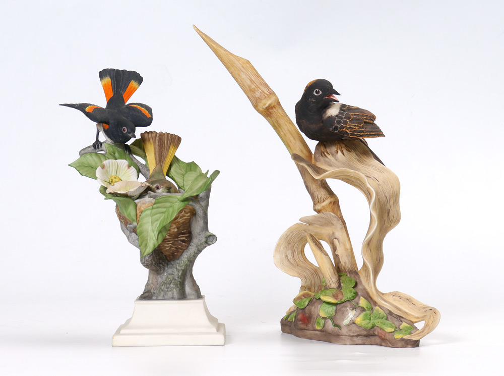 Appraisal: PIECE BOEHME PORCELAIN BIRDS piece total to include American Redstarts