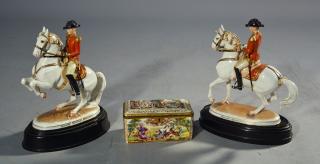 Appraisal: Three Porcelain Items Three porcelain items two Royal Vienna soldiers