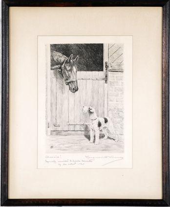 Appraisal: English School th C Cheerio Etching signed lower right matted