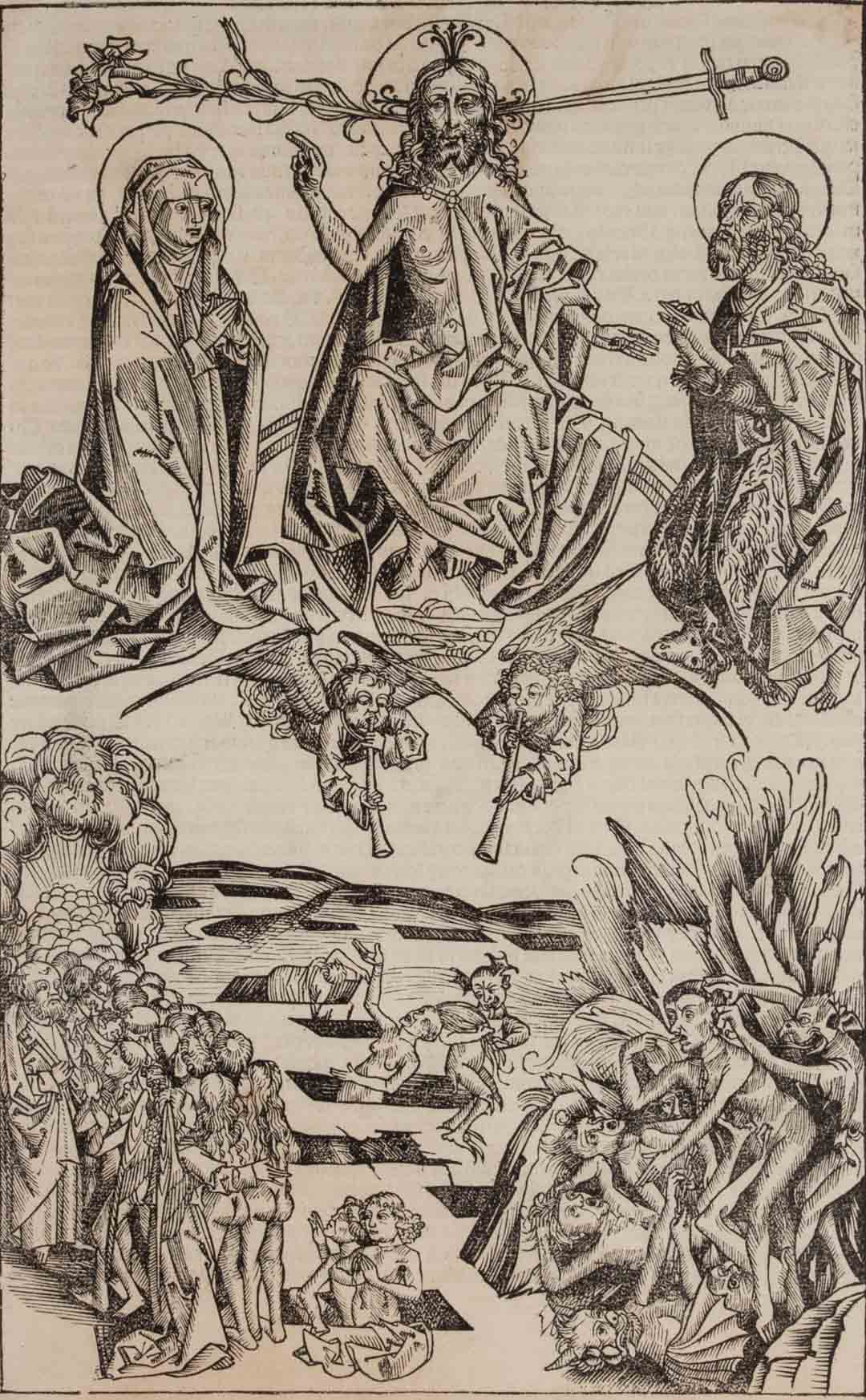 Appraisal: Hartmann Schedel The Last Judgement woodcut German - Page from