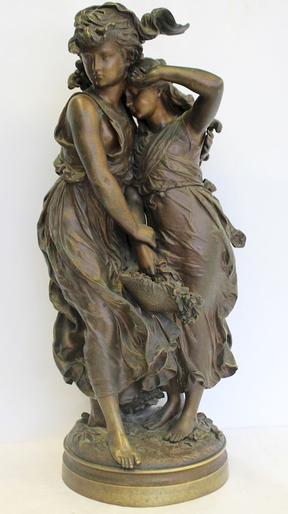 Appraisal: Hippolyte Francois Moreau French - Signed Bronze Of Girls With