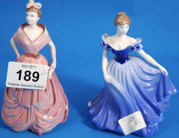 Appraisal: Coalport Miniature Figures Sandra and Debutante of the Year both