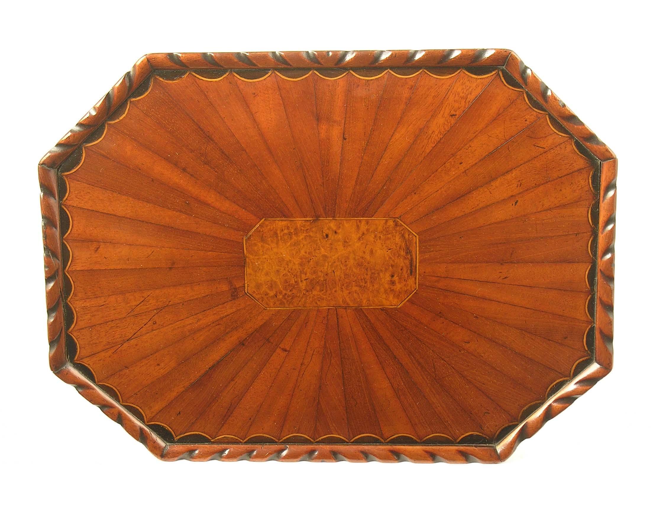 Appraisal: An early th century mahogany card tray