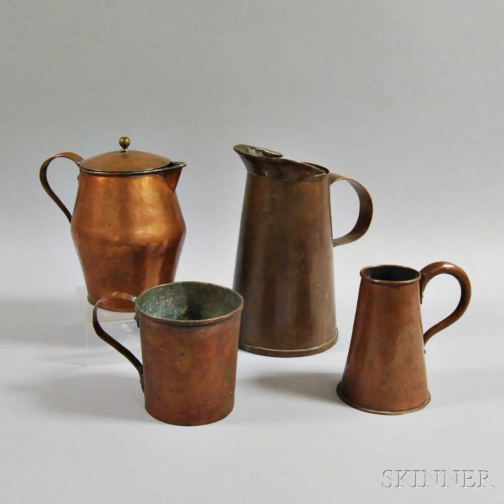 Appraisal: Four Copper Vessels America late th early th century a