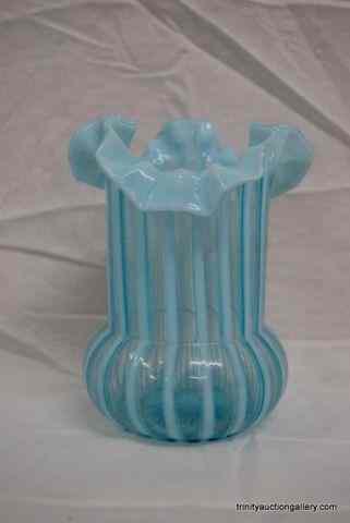 Appraisal: c Northwood Blue Opalescent Glass Celery VaseProduce between - by