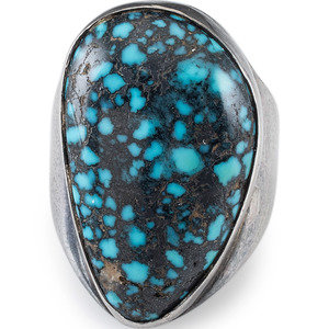 Appraisal: Manuel Naranjo Santa Clara - Silver and Lander Turquoise Ring