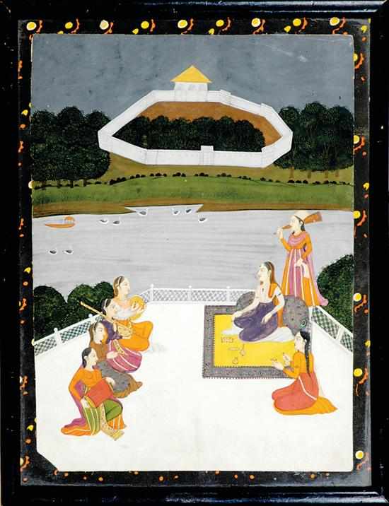 Appraisal: Indian school miniature painting late th early th century GARDEN