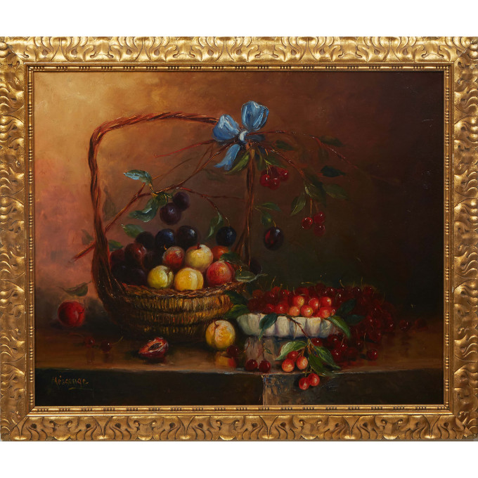 Appraisal: Continental School Still Life of Fruit th th c oil