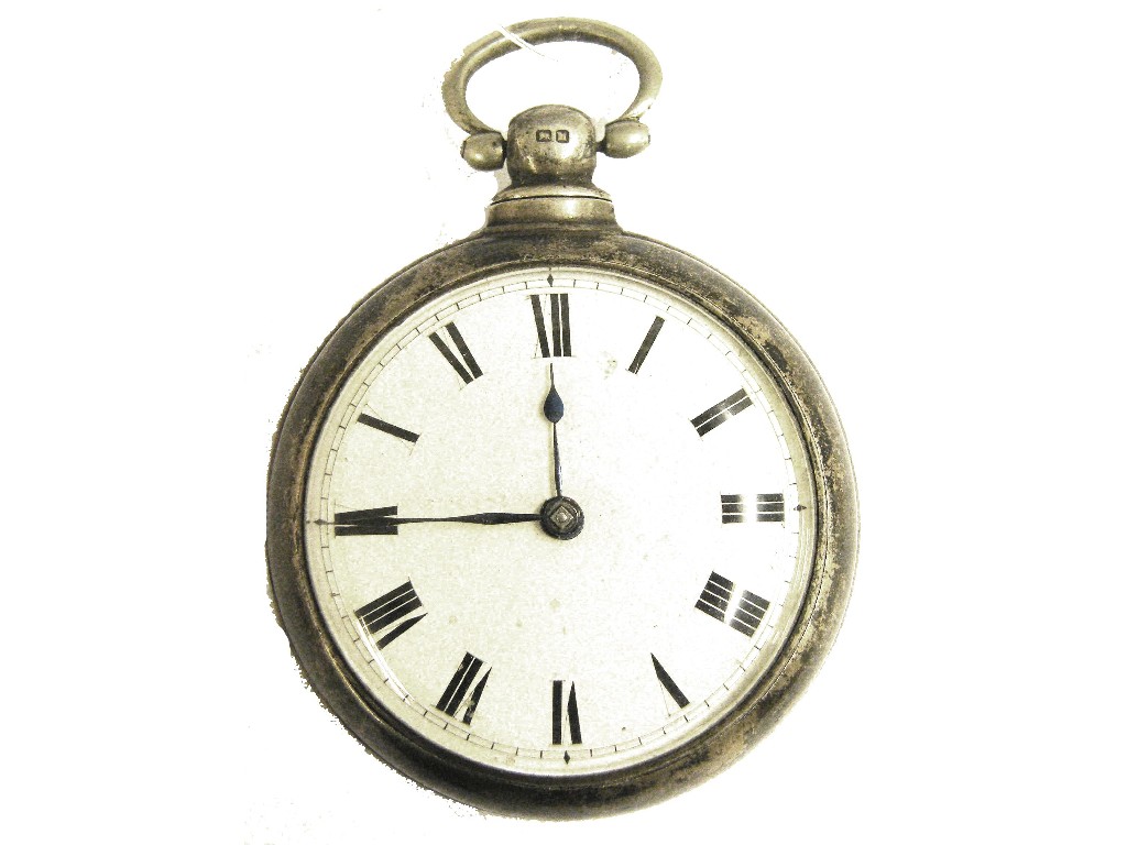 Appraisal: Silver pair cased fusee lever pocket watch hallmarked Birmingham the