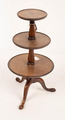 Appraisal: A doll's three-tier George III mahogany dumb waiter cm high