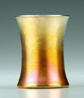 Appraisal: Tiffany vase iridescent gold and pink base marked LCT Favrile