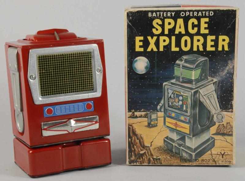 Appraisal: Tin Litho Space Explorer Battery-Operated Toy Description Japanese Working Made