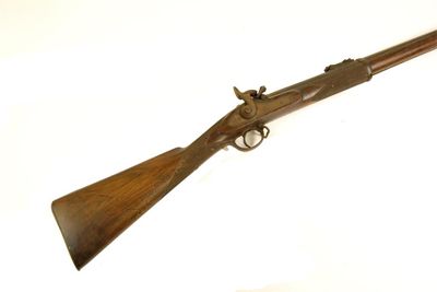 Appraisal: A two band Enfield percussion rifle barrel breach engraved 'KERR'S