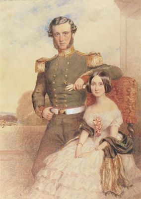 Appraisal: Circle of George Richmond Portrait of an army officer and