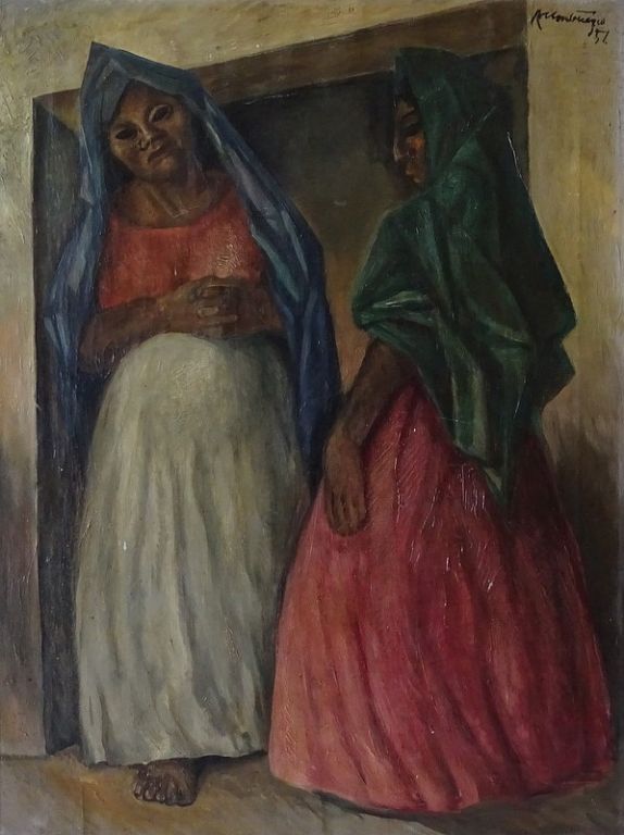 Appraisal: Roberto Montenegro Women Signed Oil on Canvas Roberto Montenegro Mexico