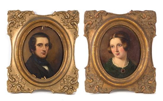 Appraisal: Sale Lot Artist Unknown American th Century Pair of Portraits