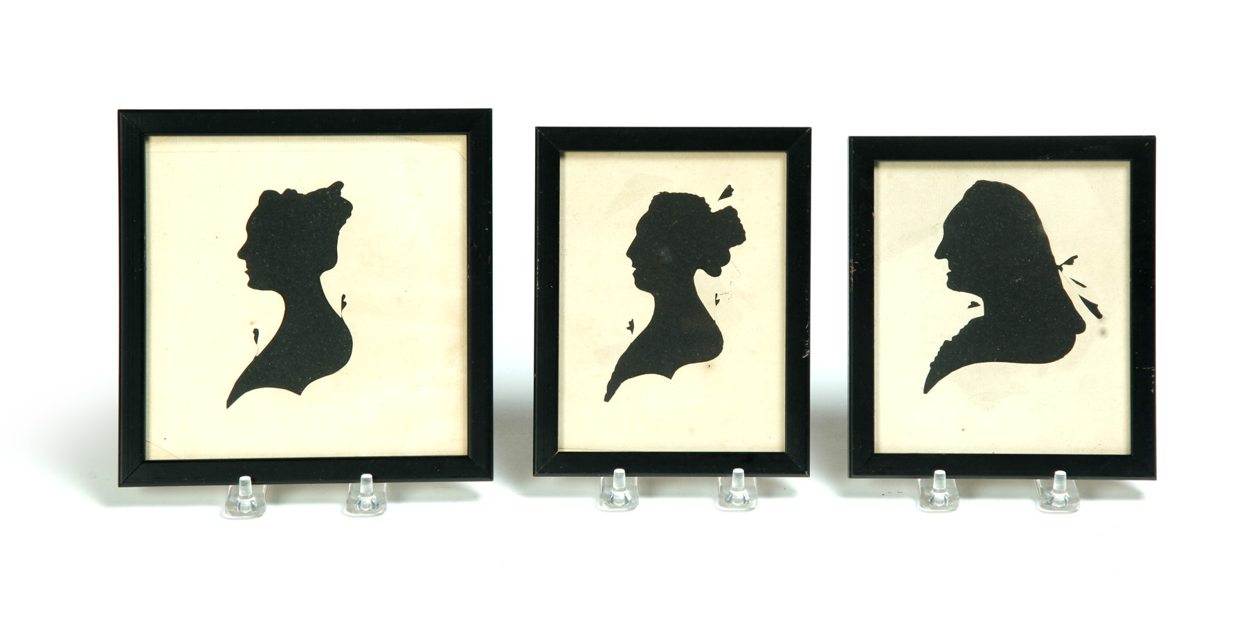 Appraisal: THREE PEALE MUSEUM SILHOUETTES American st quarter- th century Hollow