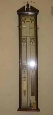 Appraisal: AN ADMIRAL FITZROY BAROMETER with thermometer Gothic style paper registers