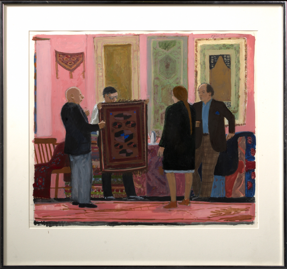 Appraisal: John Mart Opie American b The Turkoman Carpet acrylic on