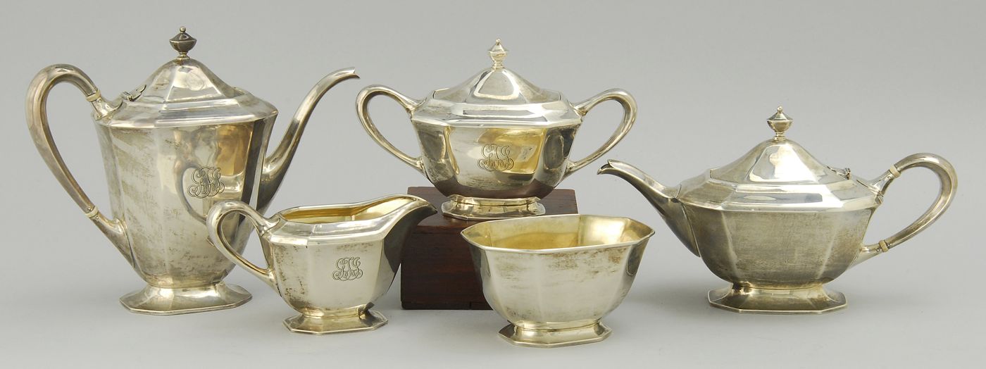 Appraisal: TIFFANY FIVE-PIECE STERLING SILVER TEA AND COFFEE SET Consist of