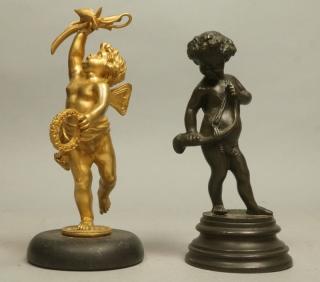 Appraisal: pc Bronze Figural Cherub Sculptures After CL pc Bronze Figural