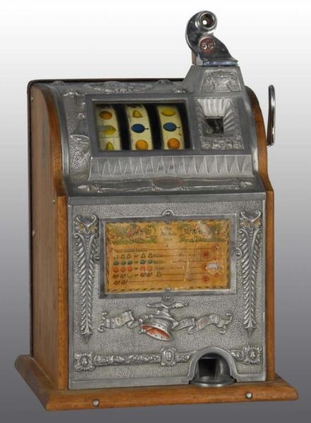 Appraisal: -Cent Mills Operator Owl Bell Slot Machine Description Working Older