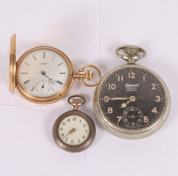 Appraisal: Pocket watches Ingersoll Waterbury Radiolite with chromium finish in original